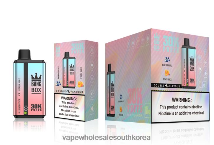 Bang Box 30000번 퍼프 이중 맛 4L48263 - E Cigarette South Korea 블루베리 아이스 & 복숭아 주스