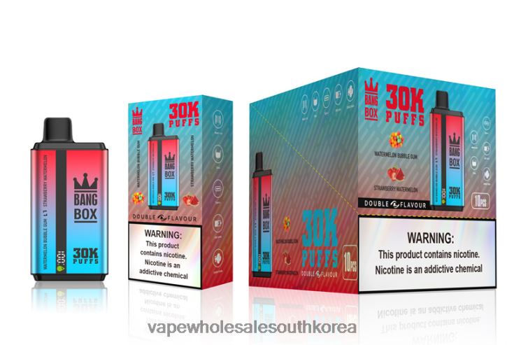 Bang Box 30000번 퍼프 이중 맛 4L48268 - Vape South Korea 수박 풍선껌과 딸기 수박