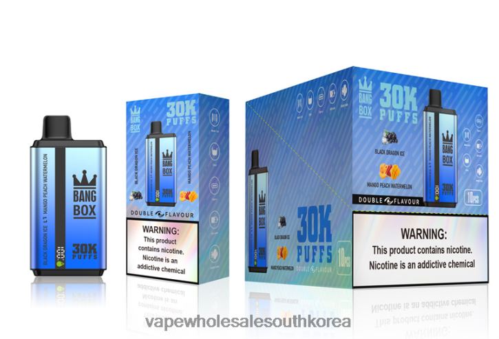 Bang Box 30000번 퍼프 이중 맛 4L48271 - E Cigarette South Korea 블랙 드래곤 아이스 & 망고 복숭아 수박