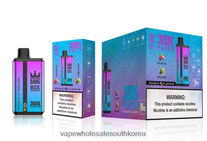 Bang Box 30000번 퍼프 이중 맛 4L48272 - E Cigarette Seoul 블루 래즈 아이스 앤 더블 그레이프