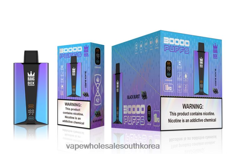 Bang Box 30000 퍼프 스마트 스크린 4L48277 - Disposable Vape South Korea 검은 버스트