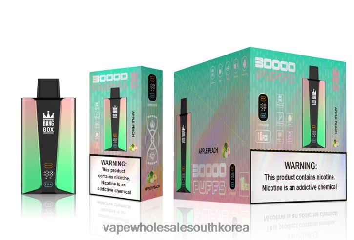 Bang Box 30000 퍼프 스마트 스크린 4L48283 - Vape Wholesale South Korea 사과 복숭아